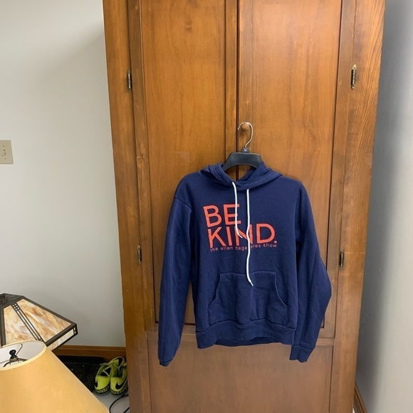 COPY - Ellen Degeneres fleece lined hoodie “Be Kind” graphic navy SM #pride - Picture 1 of 7